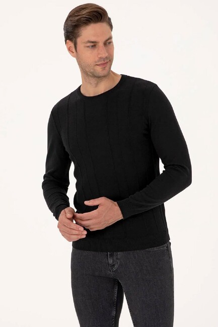 Erkek Triko Kazak 000-2243454 Siyah (3)