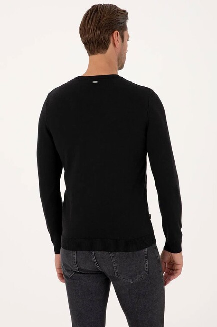 Erkek Triko Kazak 000-2243454 Siyah - Thumbnail