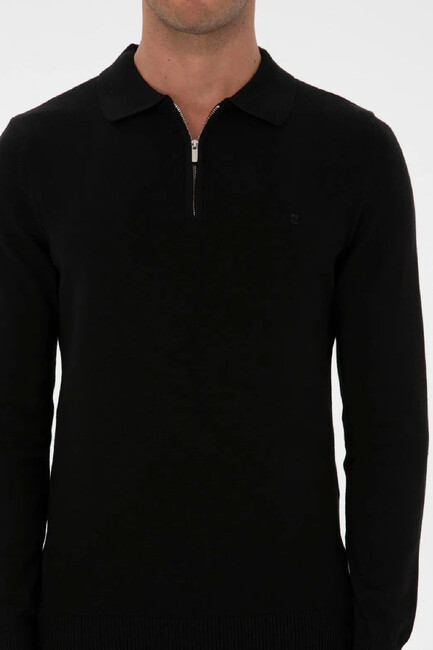 Erkek Triko Kazak 000-2320154 Siyah - Thumbnail