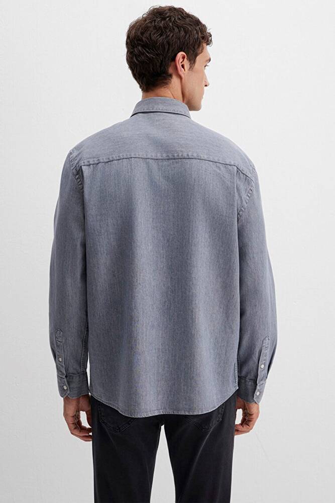 Erkek Uzun Kol Gömlek 0211765-89892 Gri  Erkek Uzun Kol Gömlek 0211765-89892 Gri