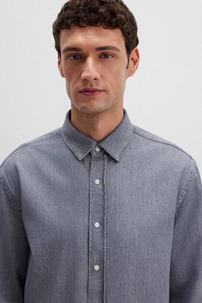 Erkek Uzun Kol Gömlek 0211765-89892 Gri  Erkek Uzun Kol Gömlek 0211765-89892 Gri