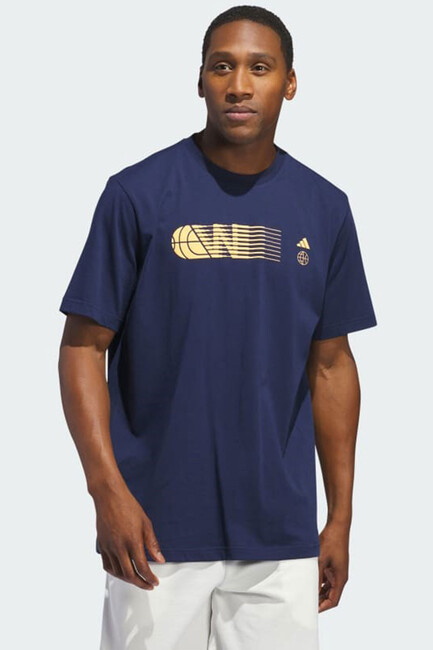 Adidas - Erkek Worldwide Hoops City Graphic Tişört IN6380 Lacivert 