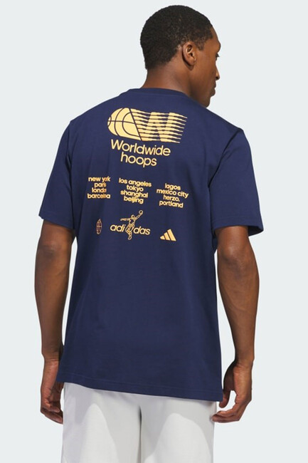 Adidas - Erkek Worldwide Hoops City Graphic Tişört IN6380 Lacivert (1)