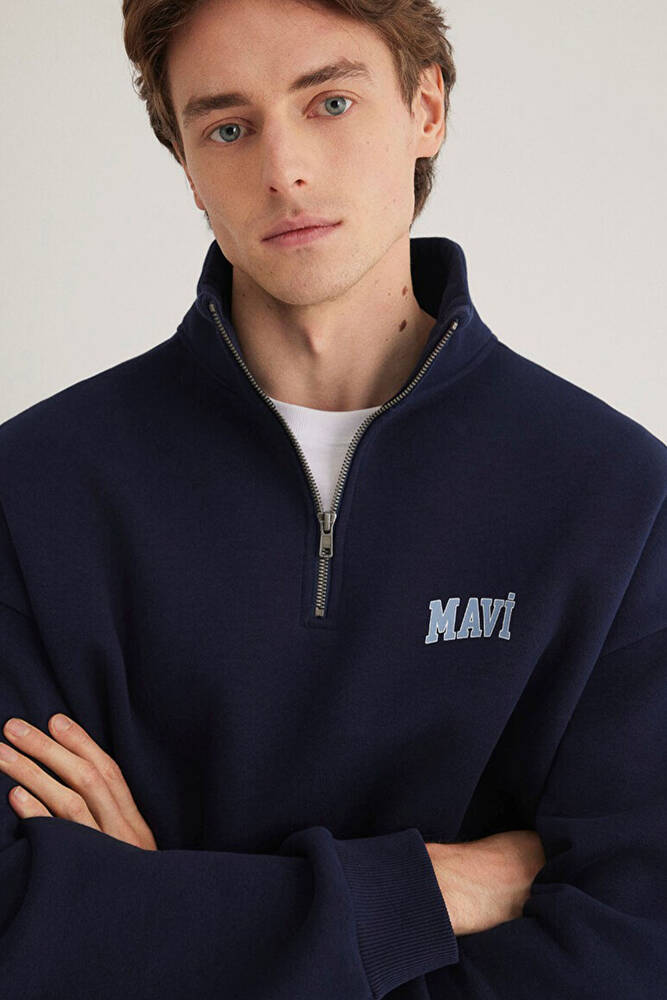 Erkek Yarım Fermuarlı Sweat 0S10208-70497 Lacivert 