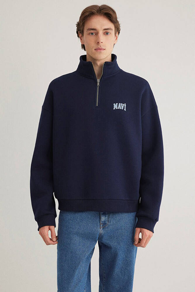 Erkek Yarım Fermuarlı Sweat 0S10208-70497 Lacivert 