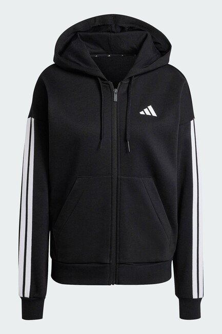 Kadın 3S FL Fermuarlı Kapüşonlu Sweat JE1283 Siyah - Thumbnail