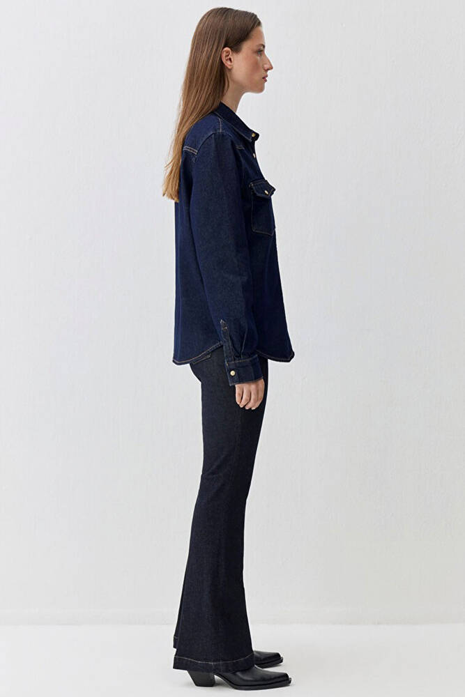 Kadın Angela Classic Denim Gömlek 1210819-90120 Lacivert 
