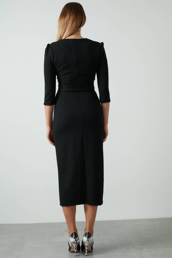 Kadın Anvelop Form Kruvaze Elbise 19061246 Siyah 