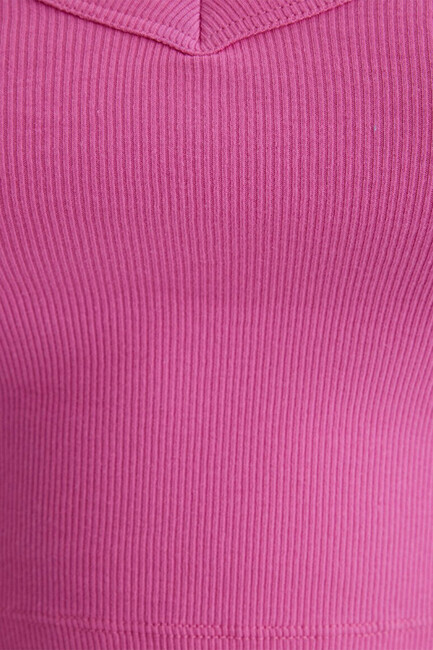 Kadın Askılı V Yaka Basic 1612375-70572 Pembe - Thumbnail