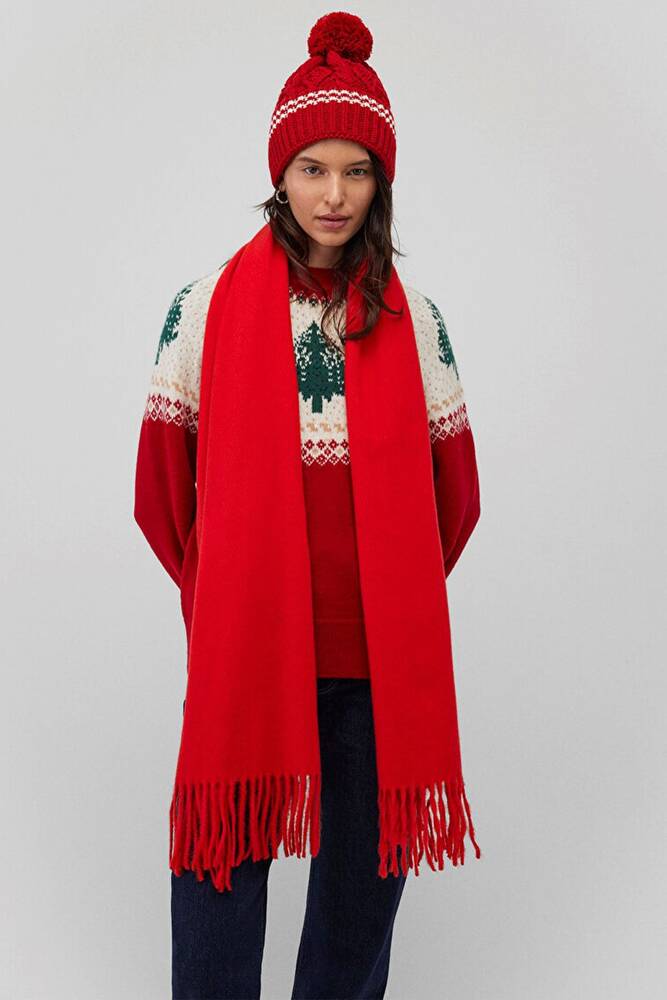 Kadın Atkı 198940-32180 Kırmızı  Kadın Atkı 198940-32180 Kırmızı