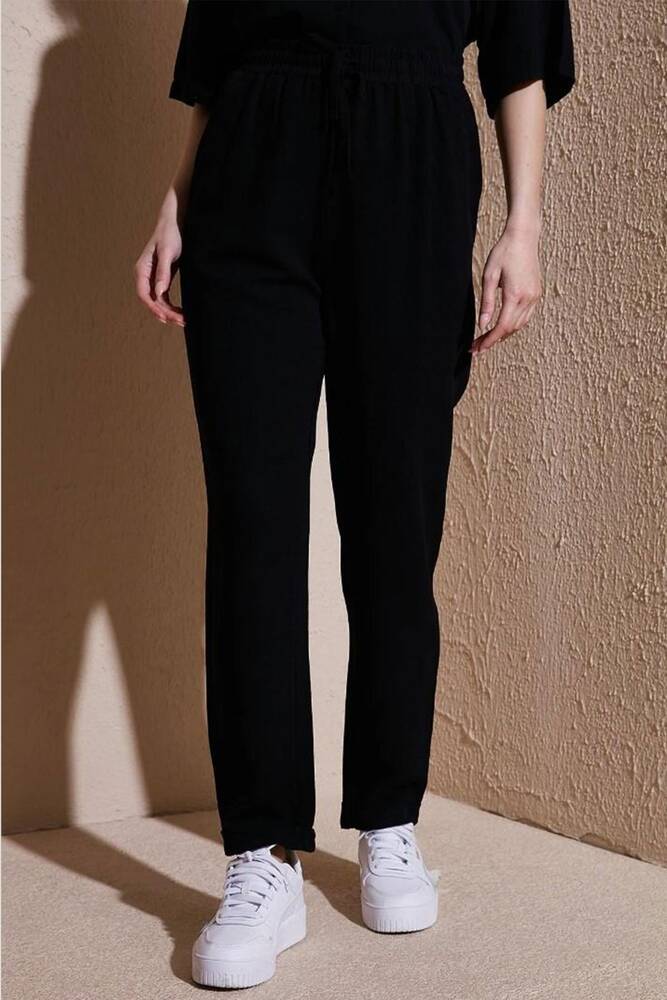 Kadın Beli Lastikli Pantolon 25Y0550K1 Siyah 