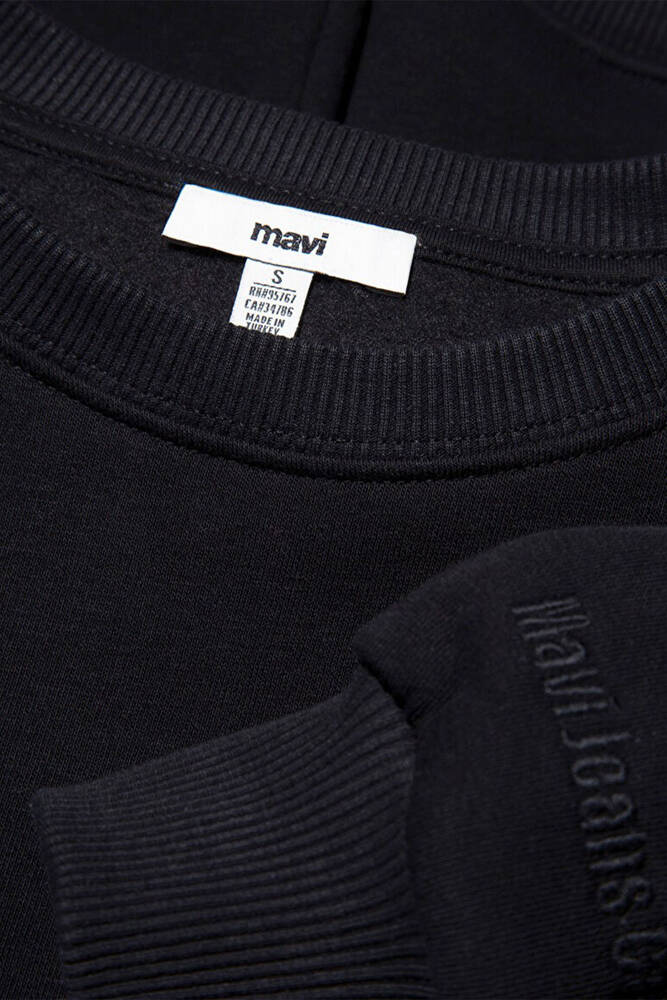 Kadın Bisiklet Yaka Basic Sweat 1610198-900 Siyah 