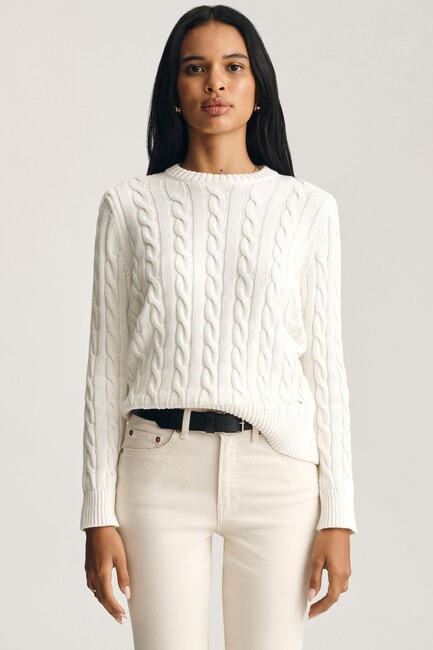 Kadın Bisiklet Yaka Kazak 1710721-70057 Beyaz (1)