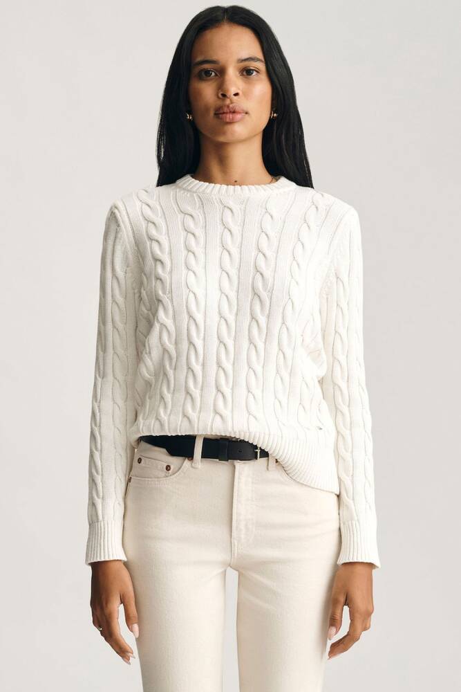 Kadın Bisiklet Yaka Kazak 1710721-70057 Beyaz 