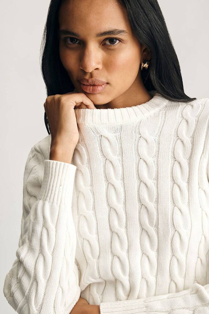 Kadın Bisiklet Yaka Kazak 1710721-70057 Beyaz 