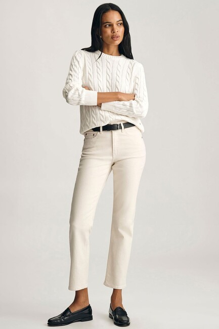 Kadın Bisiklet Yaka Kazak 1710721-70057 Beyaz - Thumbnail