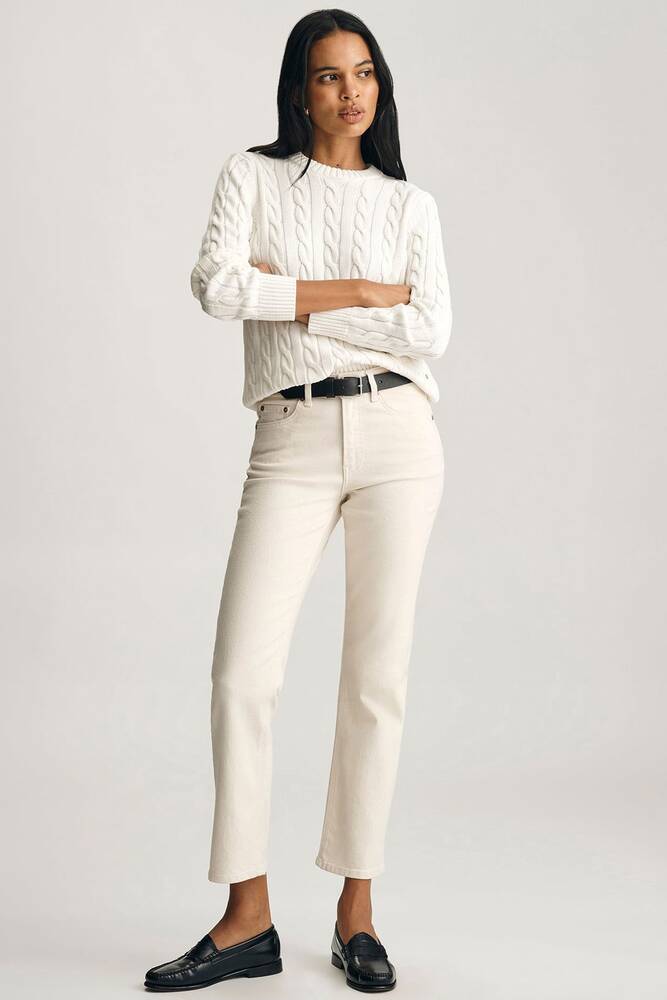 Kadın Bisiklet Yaka Kazak 1710721-70057 Beyaz 