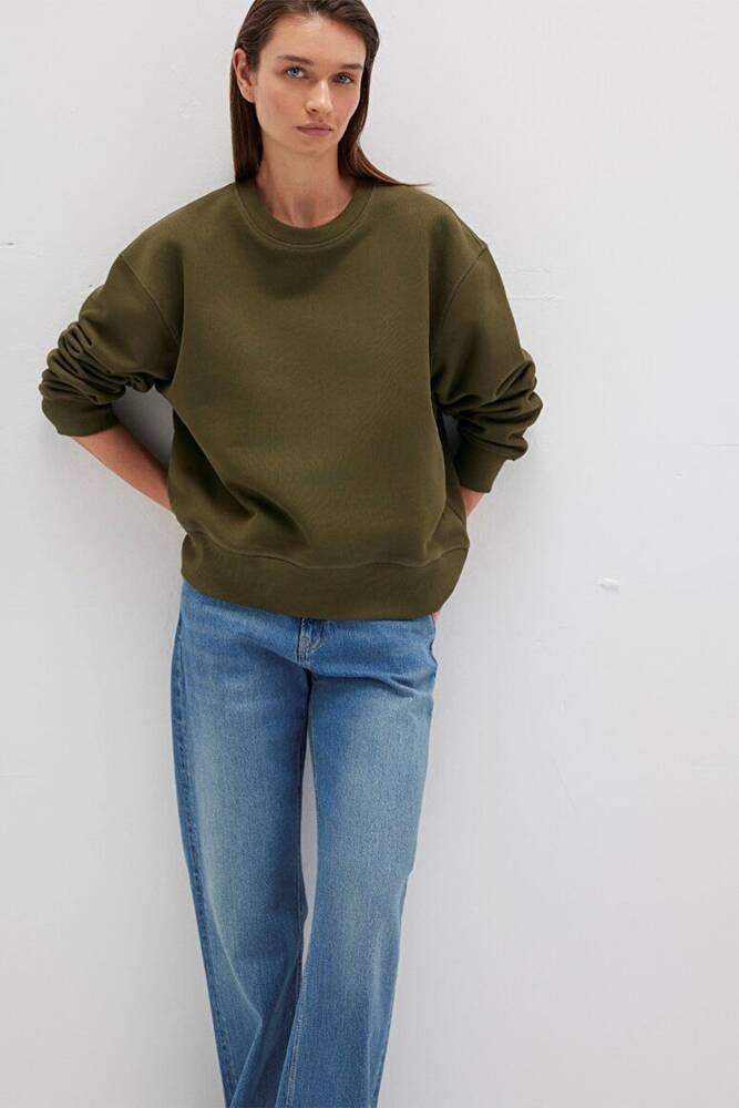 Kadın Bisiklet Yaka Sweat 1S10390-71589 Haki 