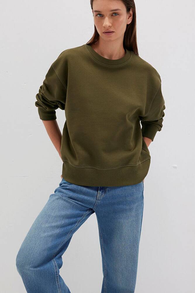 Kadın Bisiklet Yaka Sweat 1S10390-71589 Haki 