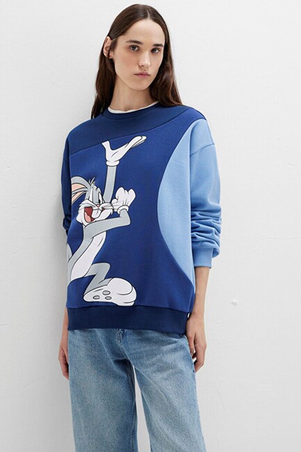 Kadın Bugs Bunny Baskılı Sweat 1S10471-89353 Lacivert (2)