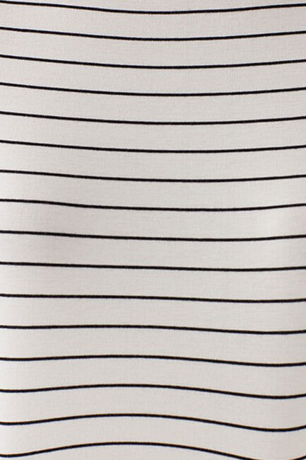 Kadın Çizgili Penye Tişört 168382-28945 Beyaz - Thumbnail