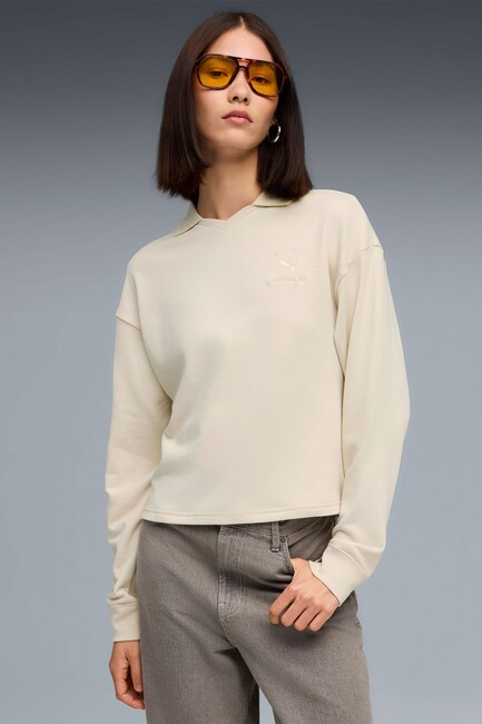 Kadın Class Comfort Polo Sweat 688133-87 Ekru - Thumbnail