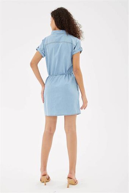 Fashion Friends - Kadın Denim Elbise 23Y0351K1 Mavi (1)