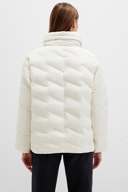 Kadın Dik Yaka mont 1110714-86412 Ekru (3)