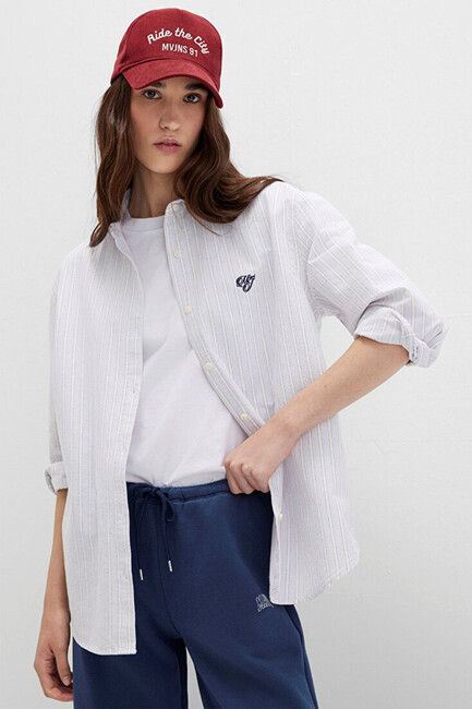 Kadın Dokuma Gömlek 1211420-91460 Mavi (3)