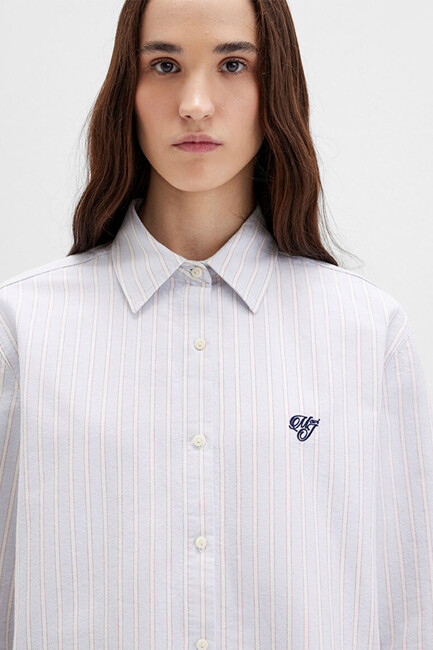 Kadın Dokuma Gömlek 1211420-91460 Mavi - Thumbnail