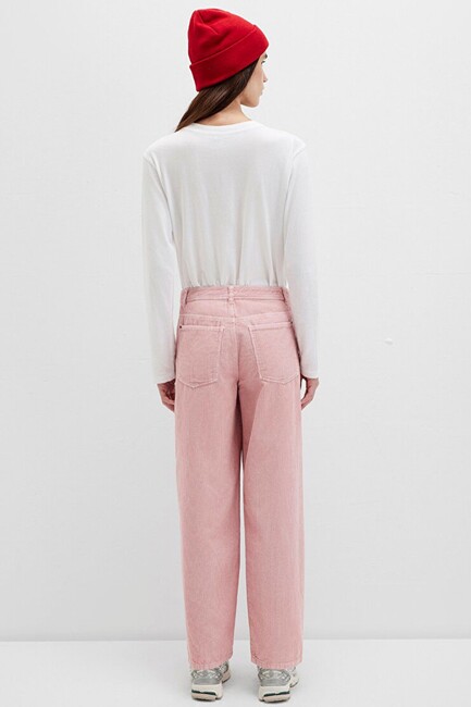 Kadın Dokuma Pantolon 1011174-70971 Pembe - Thumbnail