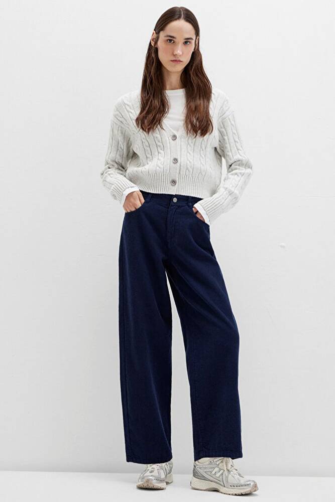 Kadın Dokuma Pantolon 1011174-80729 Lacivert 