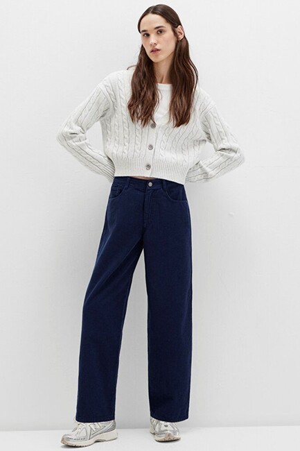 Kadın Dokuma Pantolon 1011174-80729 Lacivert (3)