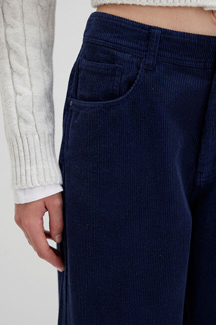 Kadın Dokuma Pantolon 1011174-80729 Lacivert - Thumbnail