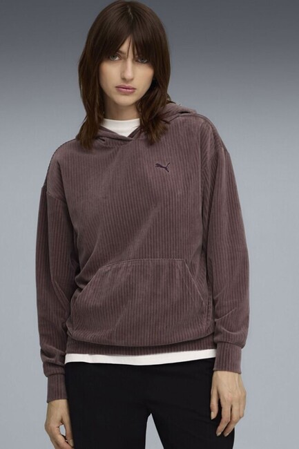 Kadın Ess Elevated Sweat 688107-88 Kahve - Thumbnail