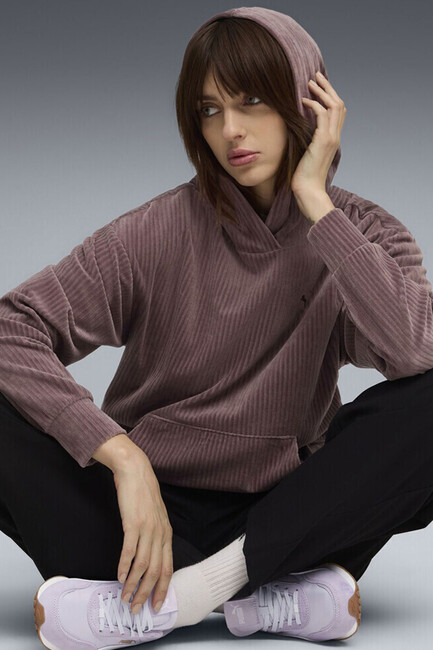 Kadın Ess Elevated Sweat 688107-88 Kahve - Thumbnail