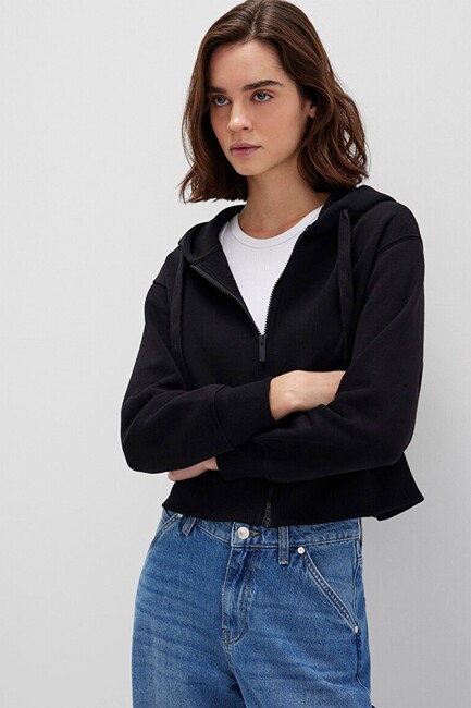 Kadın Fermuarlı Sweat 1S10388-900 Siyah (3)