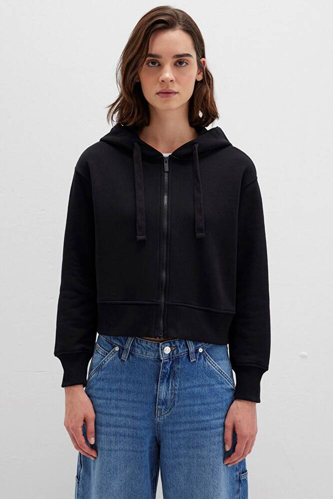 Kadın Fermuarlı Sweat 1S10388-900 Siyah 