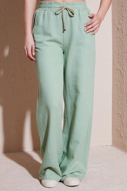 Fashion Friends - Kadın Geniş Paça Pantolon 24Y0249K1 Yeşil (1)