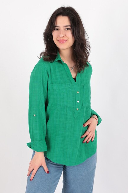 Fashion Friends - Kadın Gömlek 24Y0355K1 Yeşil 