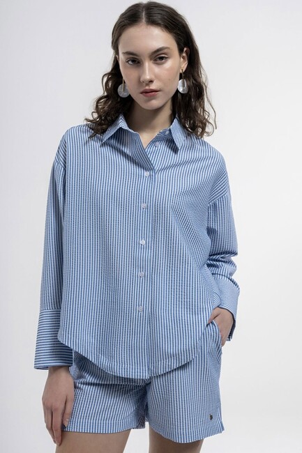 Loft - Kadın Gömlek LF2035394 Mavi 