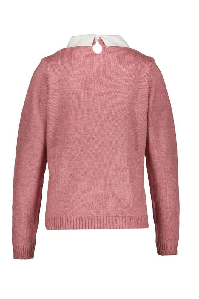 Kadın Gömlek Yaka Detaylı Kazak 25K0222K1 Pembe  Kadın Gömlek Yaka Detaylı Kazak 25K0222K1 Pembe