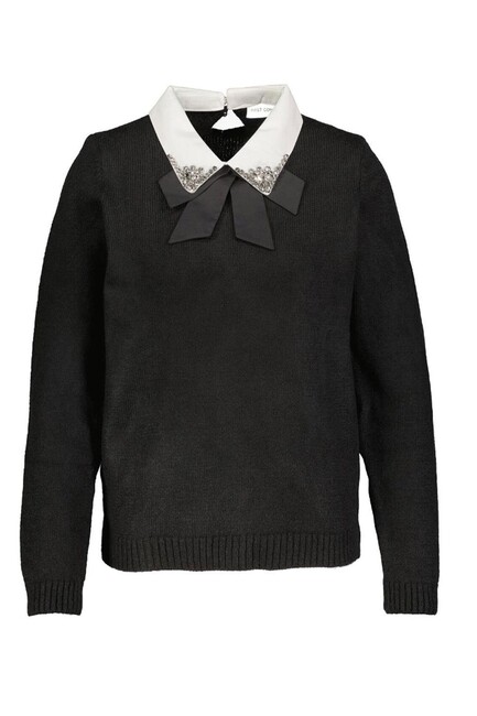 Kadın Gömlek Yaka Detaylı Kazak 25K0222K1 Siyah (3)