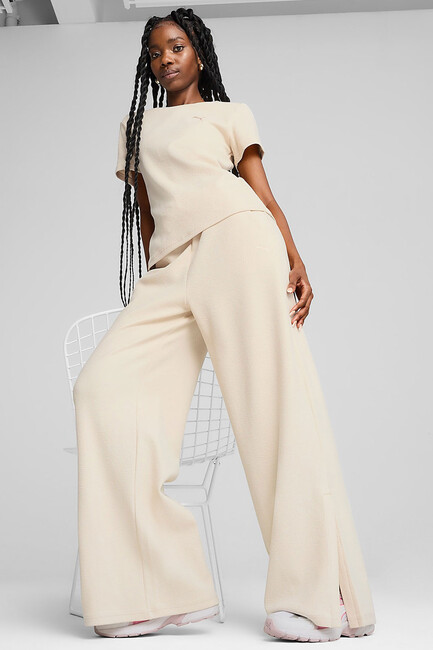 Kadın High-Waist Straight Pantolon 685061-87 Ekru - Thumbnail