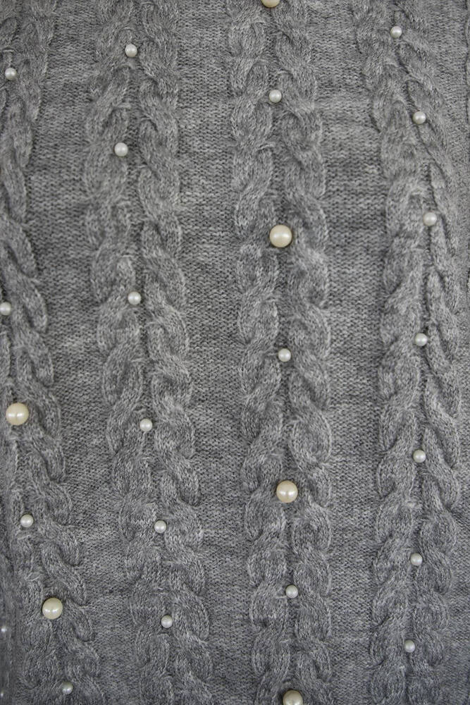 Kadın İncili Kazak 25K0144K1 Gri 