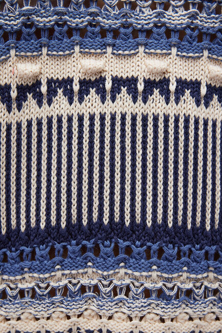 Kadın Jakarlı Kazak 1710155-70737 Mavi - Thumbnail