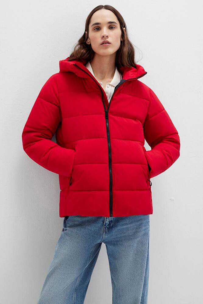 Kadın Kapüşonlu Ceket 1110704-90367 Kırmızı 