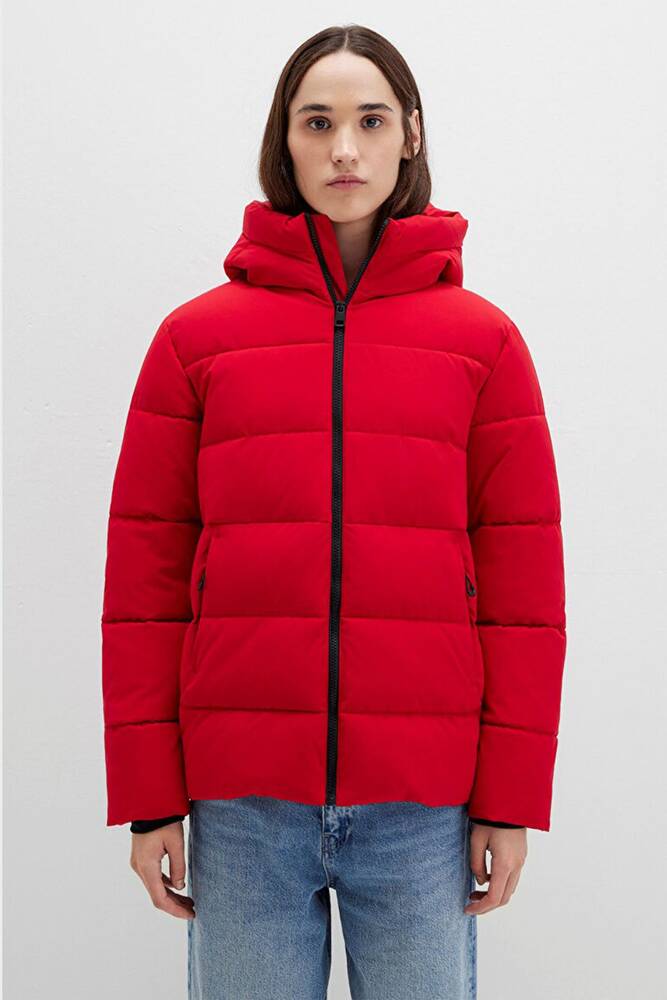 Kadın Kapüşonlu Ceket 1110704-90367 Kırmızı 