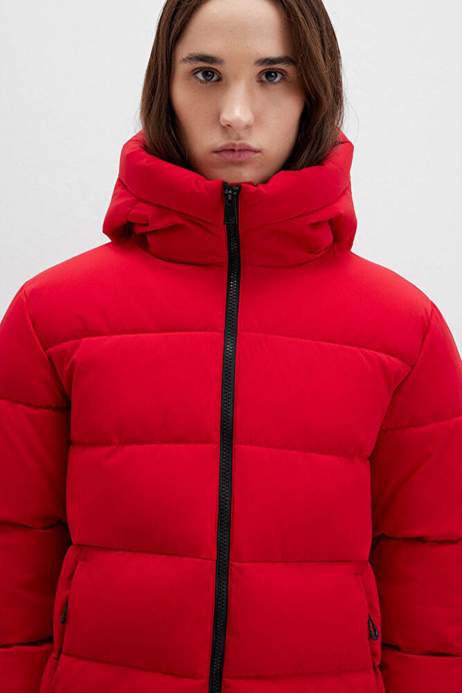 Kadın Kapüşonlu Ceket 1110704-90367 Kırmızı 