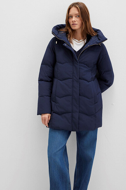 Kadın Kapüşonlu MONT 1110439-83699 Lacivert (1)